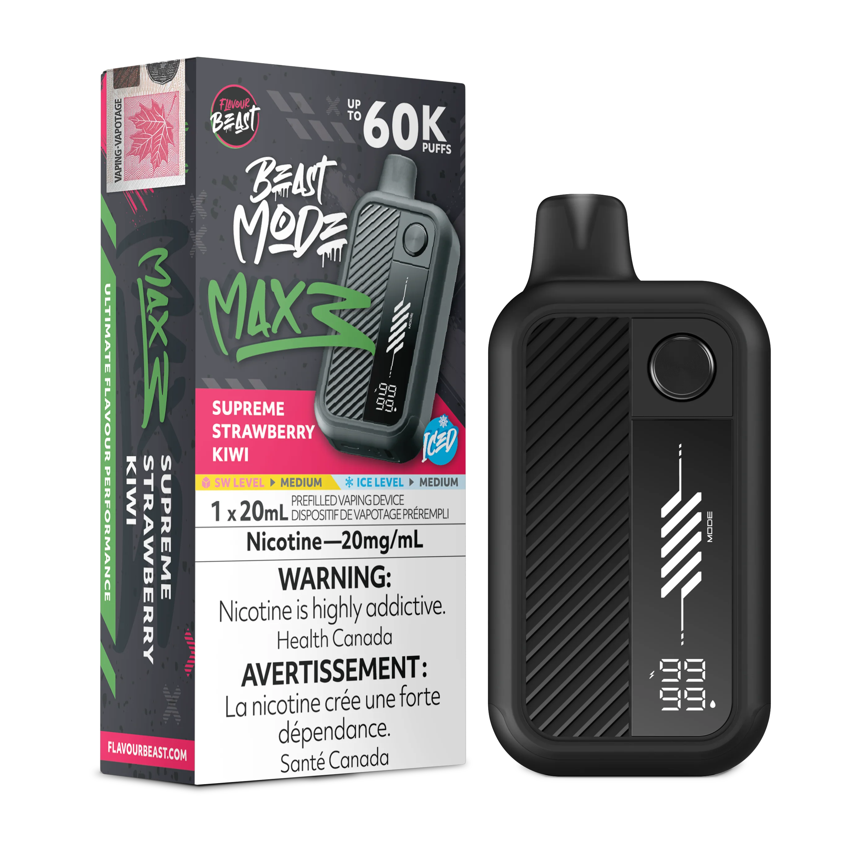 Flavour Beast Beast Mode Max 3 - Supreme Strawberry Kiwi
